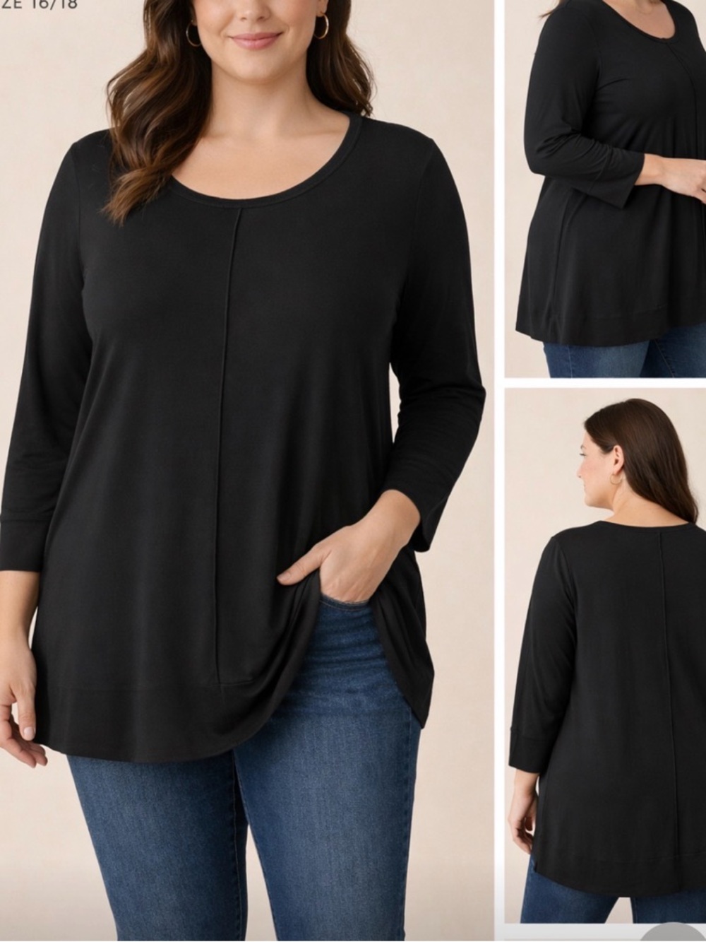 Jones New York Black Women's Scoop Neck Pullover Top